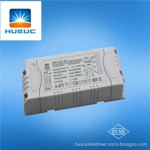 12w Plastic 0/-10V/1-10V Dimmable Led Driver